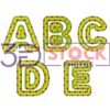 3D Capital Alphabets with Green, Red, yellow Mixed with Diamond Shaped texture A