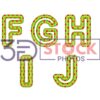 3D Capital Alphabets with Green, Red, yellow Mixed with Diamond Shaped texture B