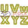 3D Capital Alphabets with Green, Red, yellow Mixed with Diamond Shaped texture E