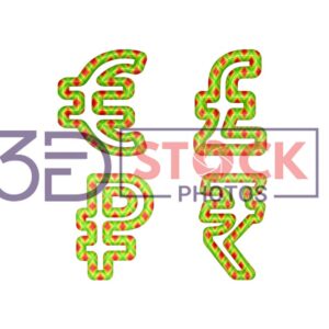 3D Currency Symbols with Green, Red, yellow Mixed with Diamond Shaped texture A