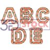 3D Capital Alphabets with Baby Pink, Green, Red Mixed Vector A