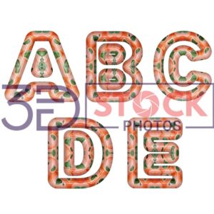 3D Capital Alphabets with Baby Pink, Green, Red Mixed Vector A