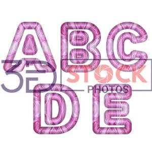 3D Capital Alphabets with Pink, White, Mixed Diamond Shaped texture A