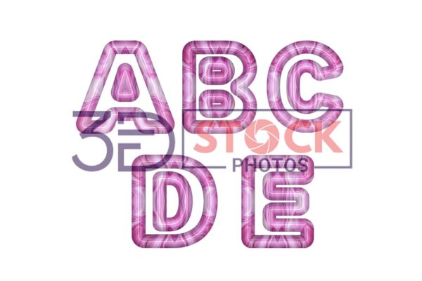 3D Capital Alphabets with Pink, White, Mixed Diamond Shaped texture A