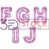 3D Capital Alphabets with Pink, White, Mixed Diamond Shaped texture B