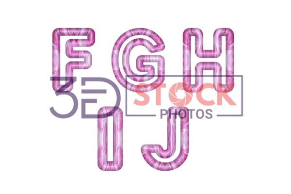 3D Capital Alphabets with Pink, White, Mixed Diamond Shaped texture B