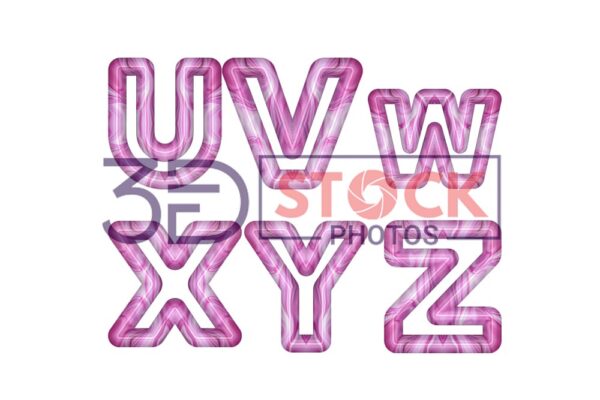 3D Capital Alphabets with Pink, White, Mixed Diamond Shaped texture Z