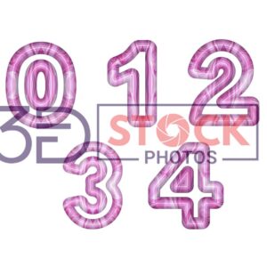 3D Numbers with Pink, White, Mixed Diamond Shaped texture A